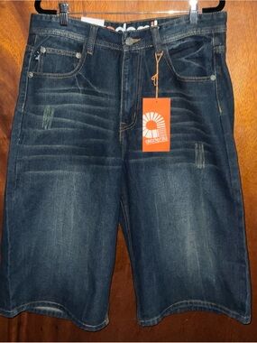 Akademiks Men's Dark Indigo Relaxed Denim Shorts
